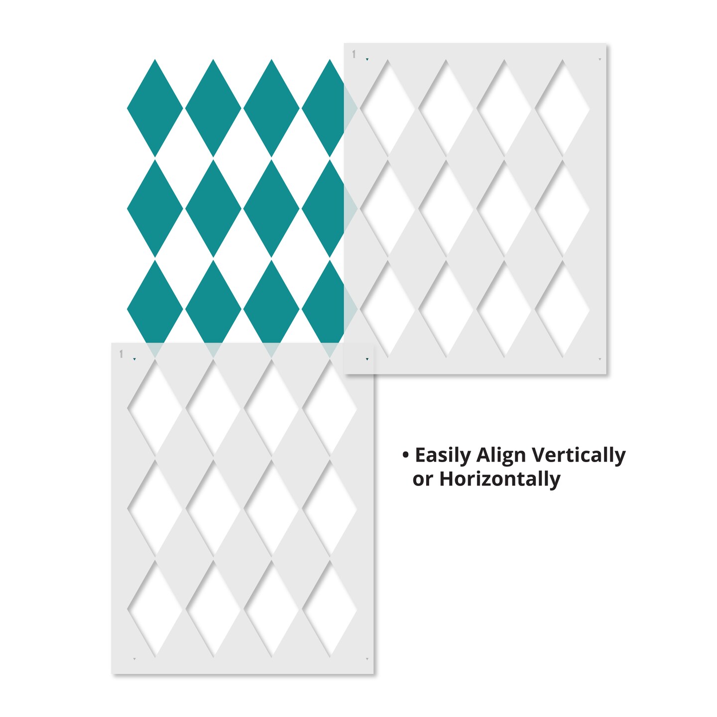 Large Harlequin Wallpaper Wall Stencil | 2730 by Designer Stencils | Reusable Stencils for Painting |