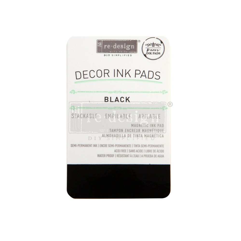 Redesign With Prima  Redesign Decor Ink Pad - Black - Magnetic Ink Pad / Ink  655350651312