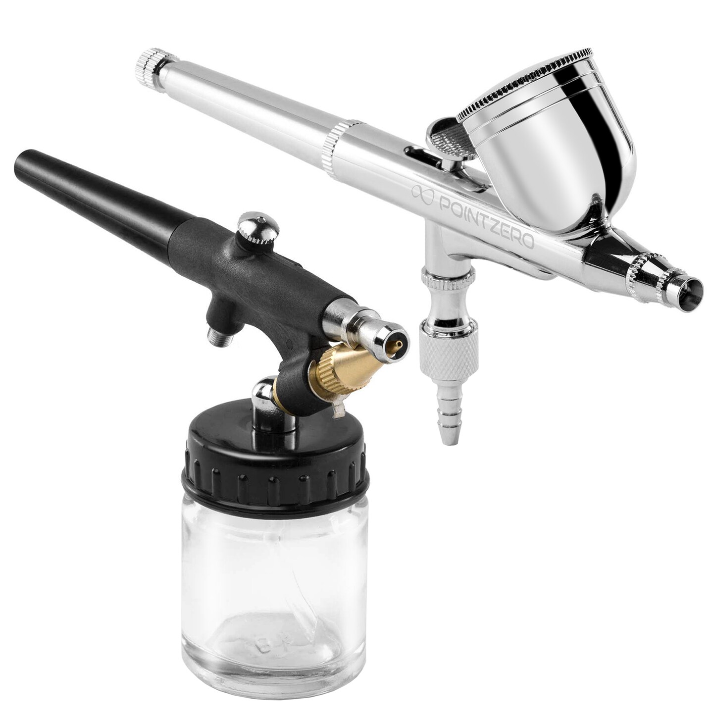 PointZero Pro Multi-purpose Two Airbrush Set - Piston Compressor Kit