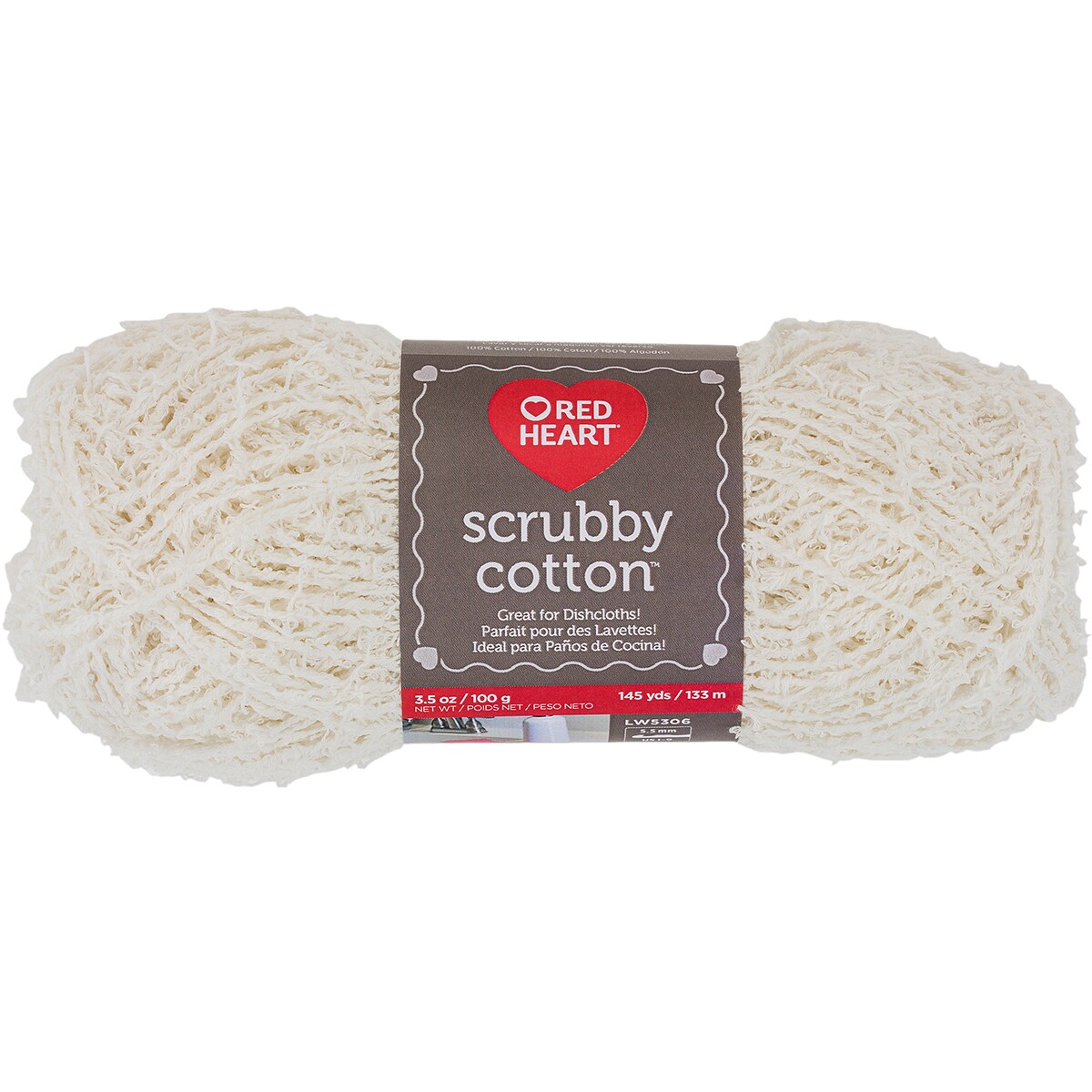 Red Heart Scrubby Cotton Yarn-Loofa