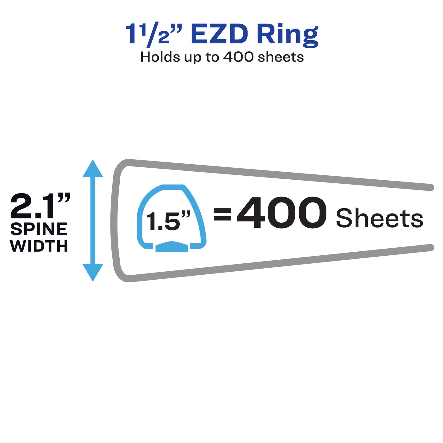 Avery Heavy-Duty Binder, 1-1/2&#x22; One-Touch Rings, 400-Sheet Capacity, DuraHinge, Red (79585)