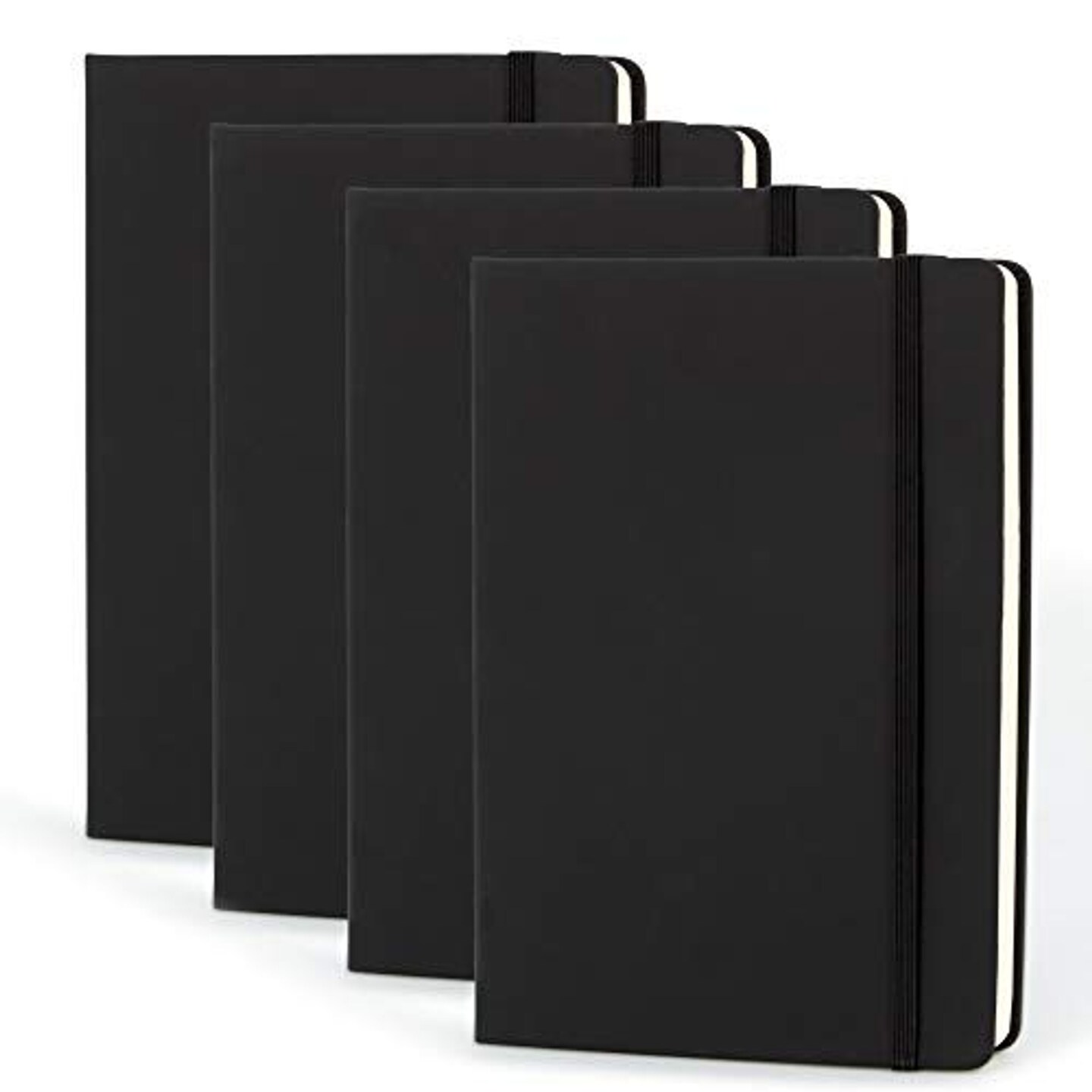 Simply Genius A5 Dotted Notebooks for Work, Travel, Business, School &#x26; More - Hardcover Journals for Writing - Grid Notebook for Men &#x26; Women - 192 pages, 5.7&#x22; x 8.4&#x22; (Black, 4 Pack)