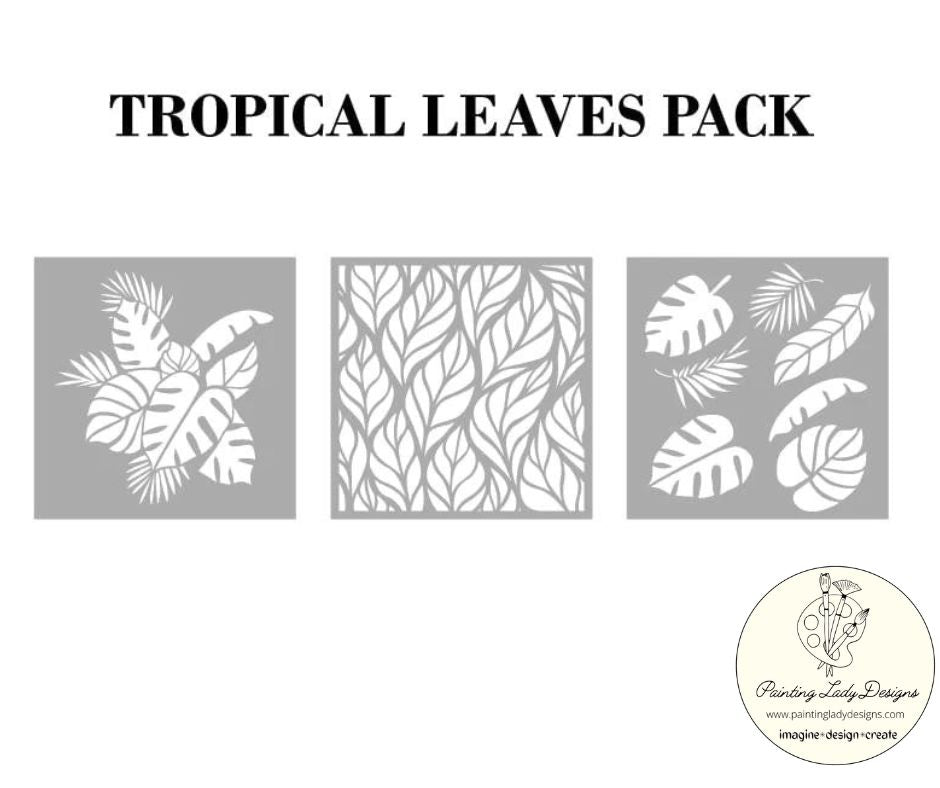 Tropical Leaves Collection Stencil Tropical Leaf Collection