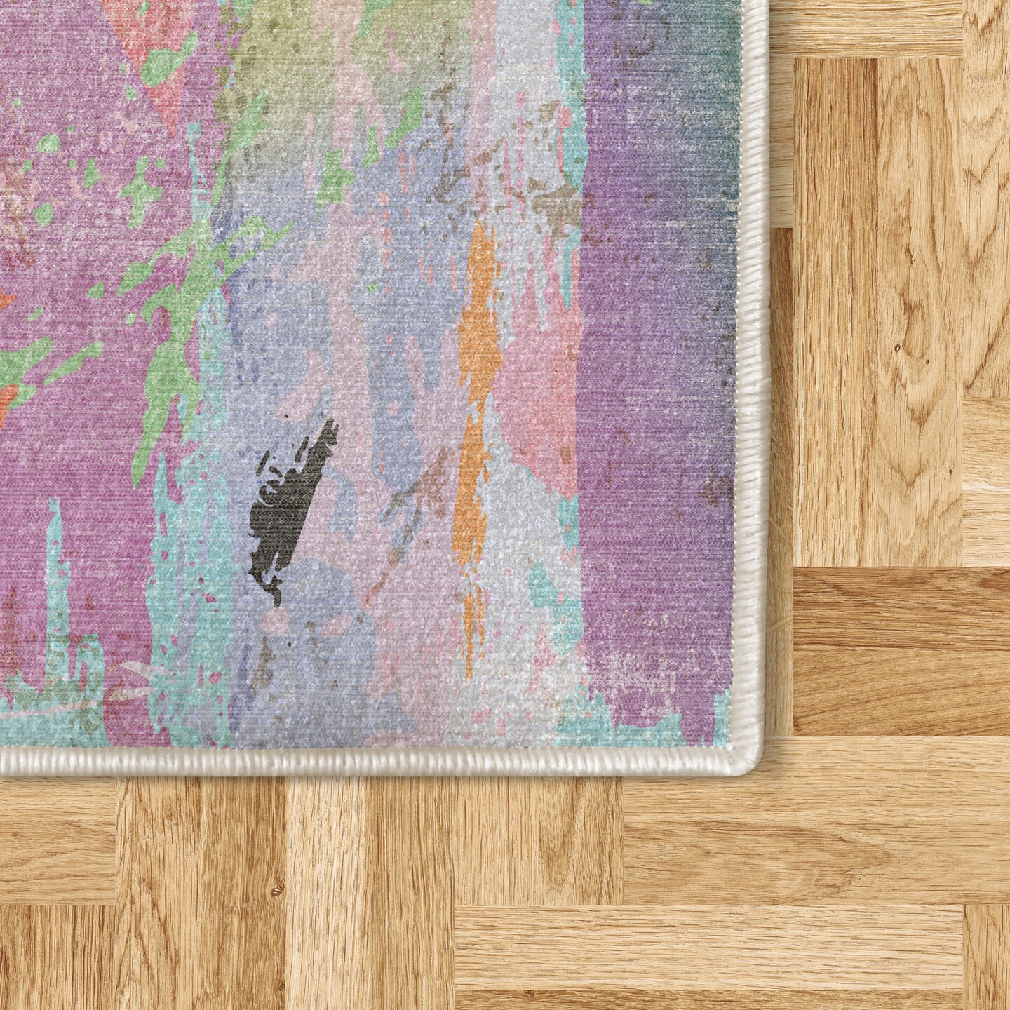 Ambesonne Abstract Decorative Rug, Woman Face Art Composition Paint Strokes and Splashes Eye Red Lips Grungy Artwork, Quality Carpet for Bedroom Dorm and Living Room, Multicolor