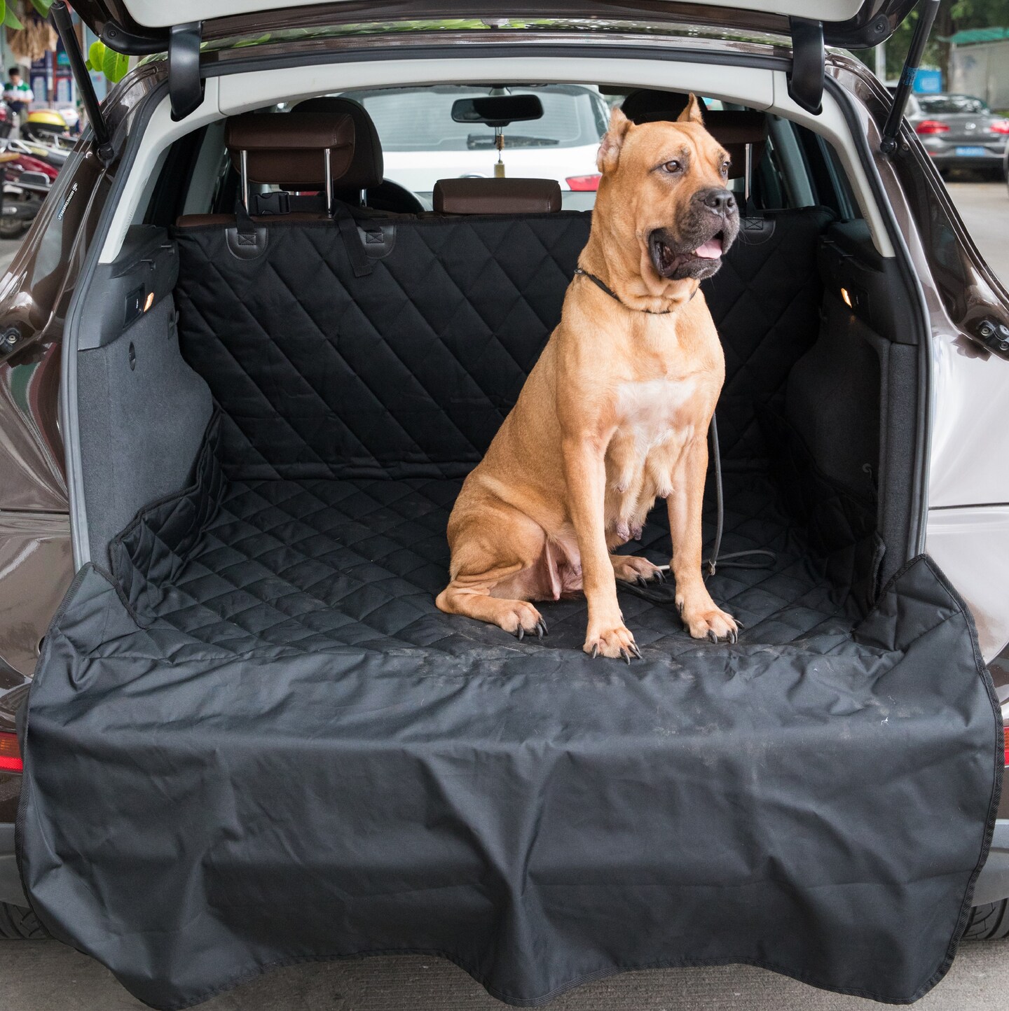 SUV Pet Cargo Liner Trunk Cover Waterproof Non-Slip Washable Material, Extra Long Size Universal Fit with Bumper Flap 80&#x201D; x 52&#x201D; Protect Prevents Scratches Marks &#x26; Spills