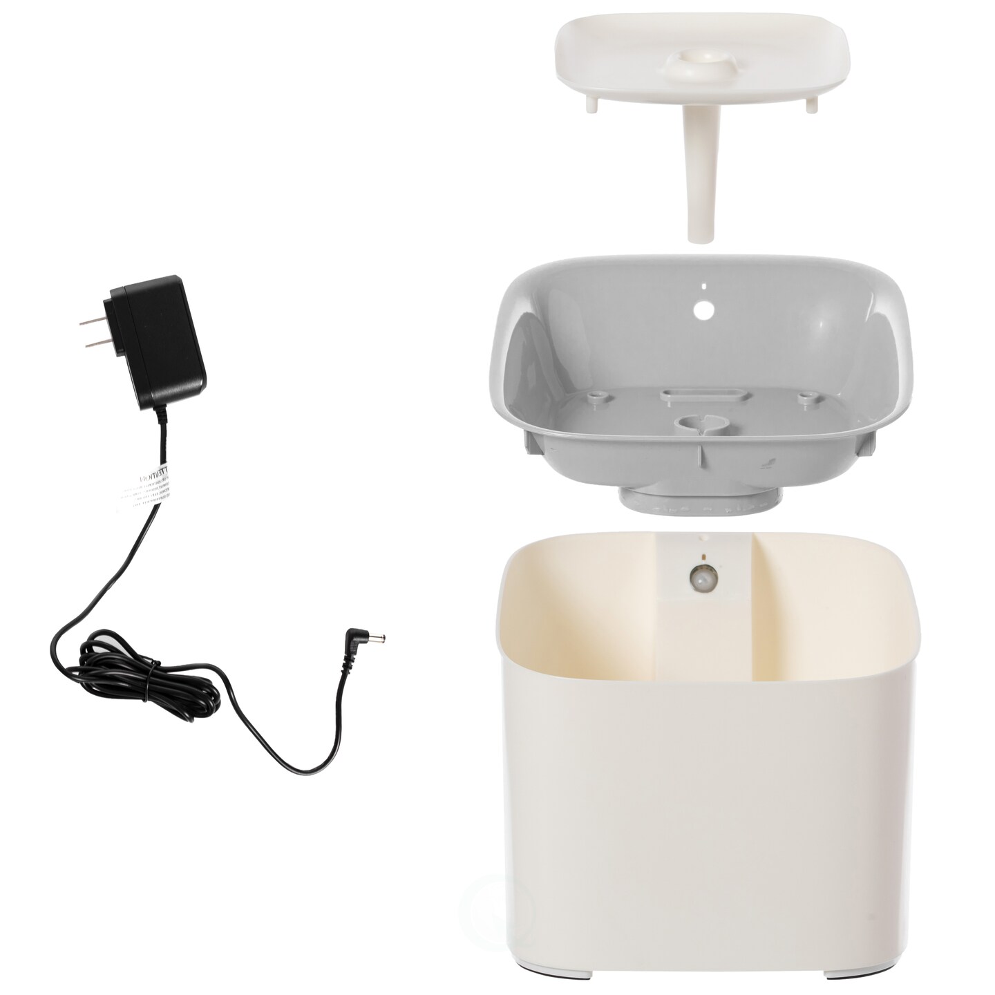 Plastic White Motion Sensor Pet, Dog or Cat Water Drinking Fountain, 3 Liter Capacity
