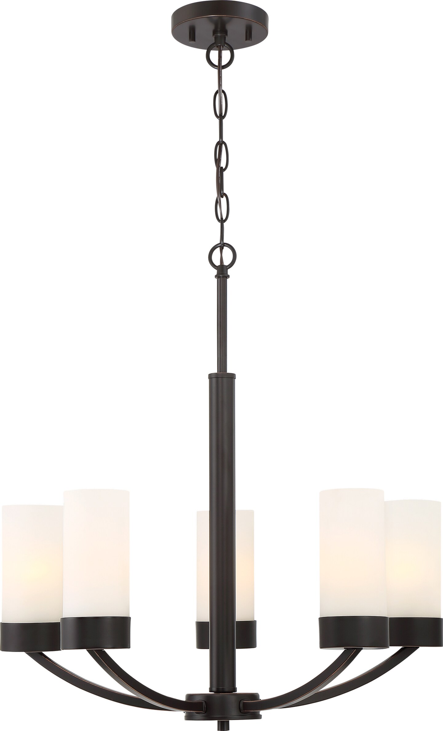 Denver 5-Light Hanging Mounted Chandelier Light Fixture in Mahogany Bronze Finish