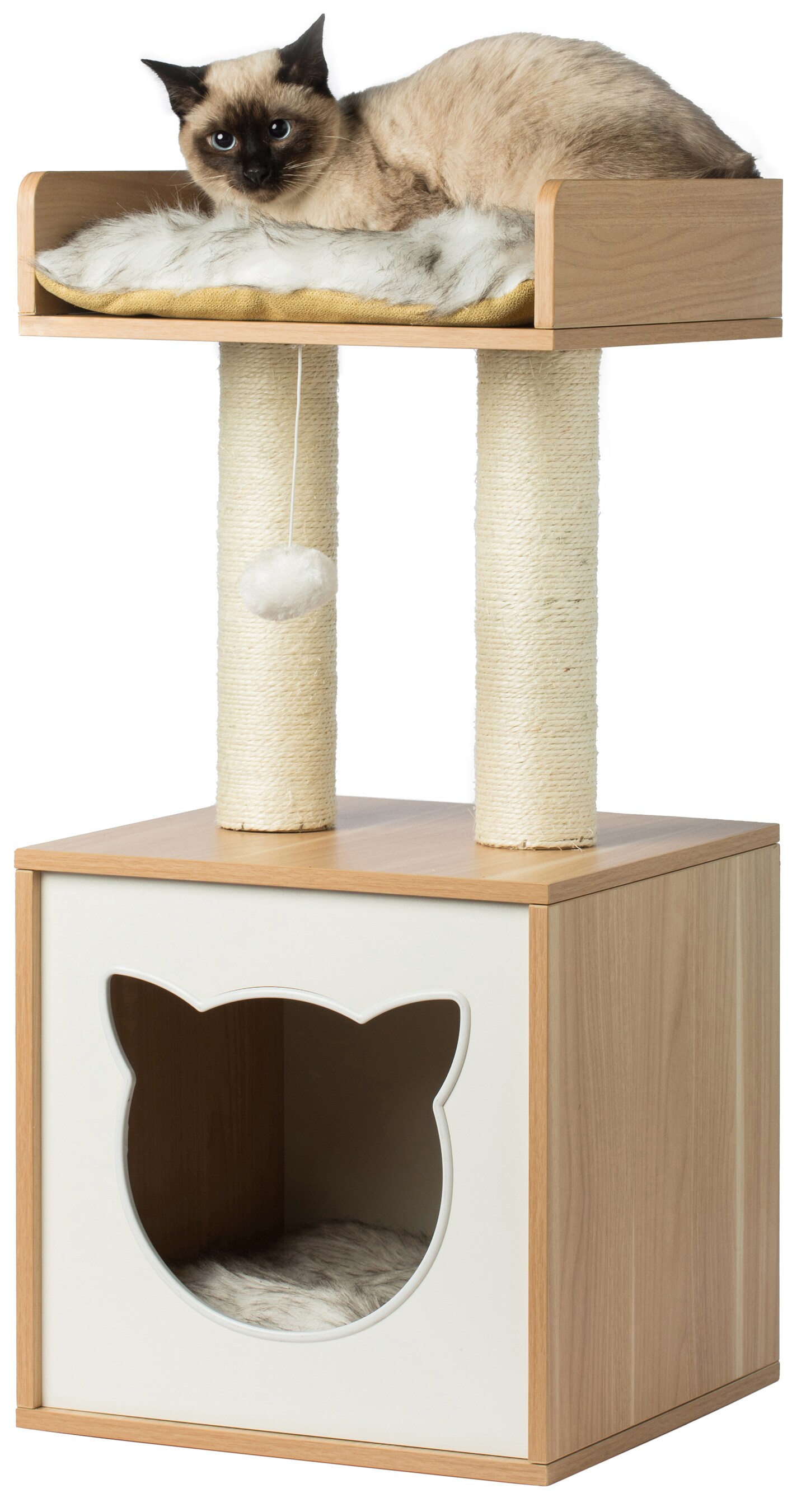 Cat Tree Play House Condo Cube Cave Platform Scratcher Post and Ball Toy Michaels