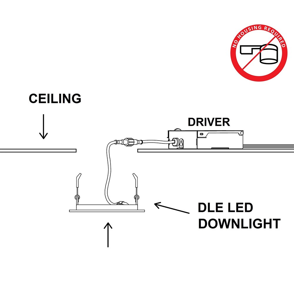 DLE3 Series 3 in. Round Nickel Flat Panel LED Downlight in 5000K