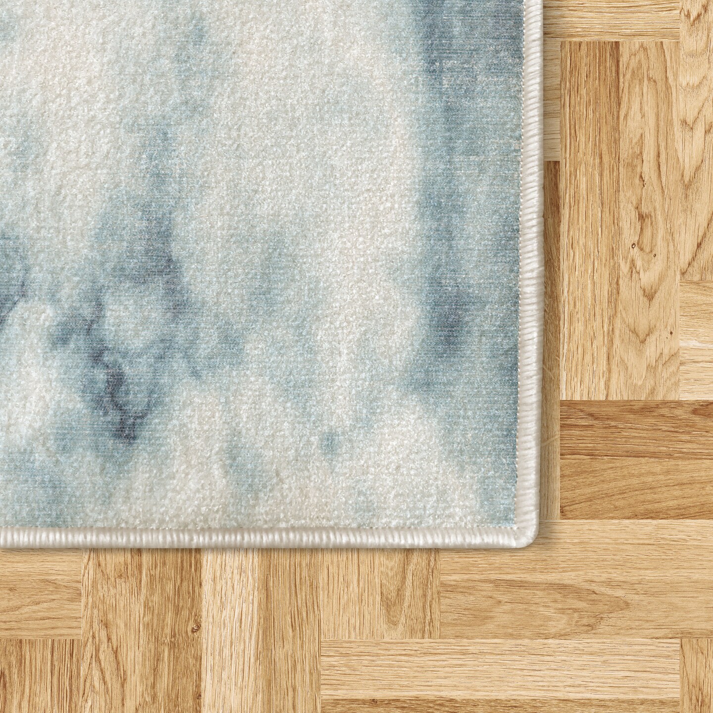Ambesonne Nature Decorative Rug, Fluffy Cloud Skyline Like Marble Motif Grunge and Retro Features Artwork Image Print, Quality Carpet for Bedroom Dorm and Living Room, Turquoise