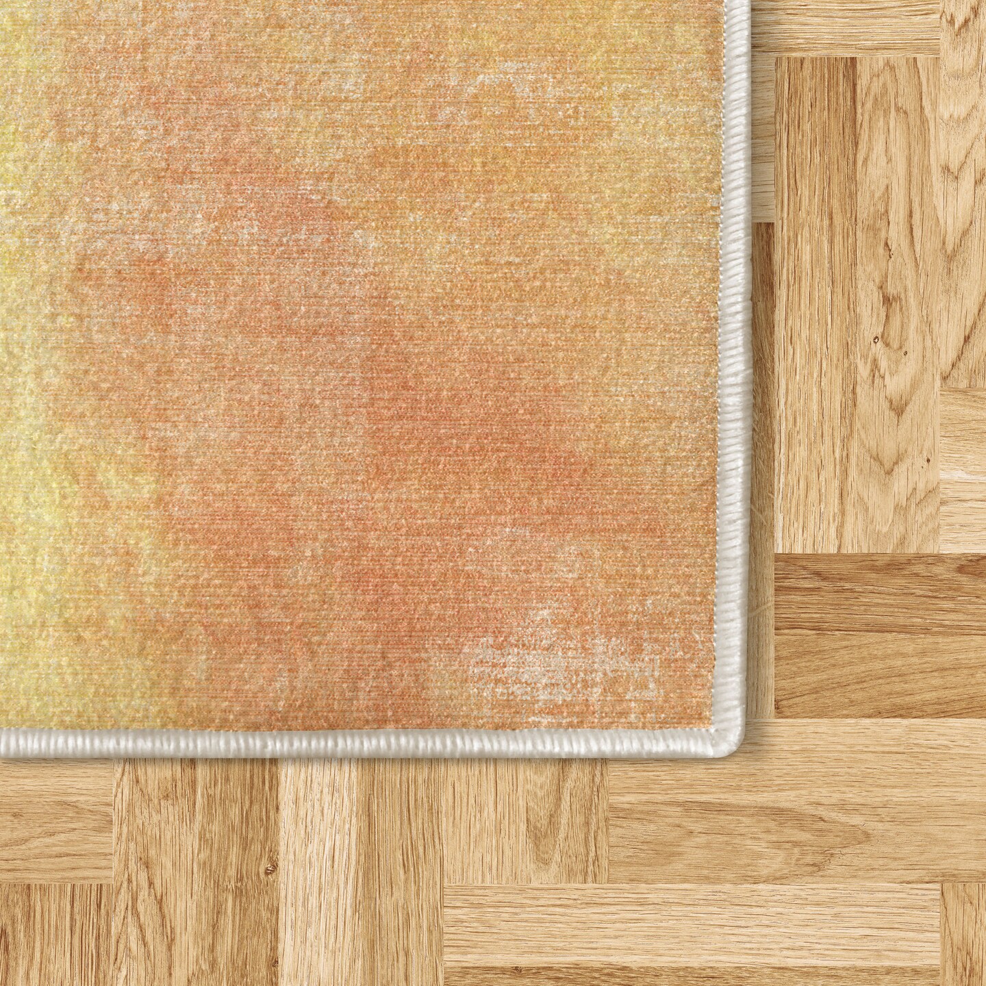 Ambesonne Abstract Decorative Rug, Abstract Watercolor Painted Paper Style in Modern Art Design Print, Quality Carpet for Bedroom Dorm and Living Room, Yellow Lime Green Orange