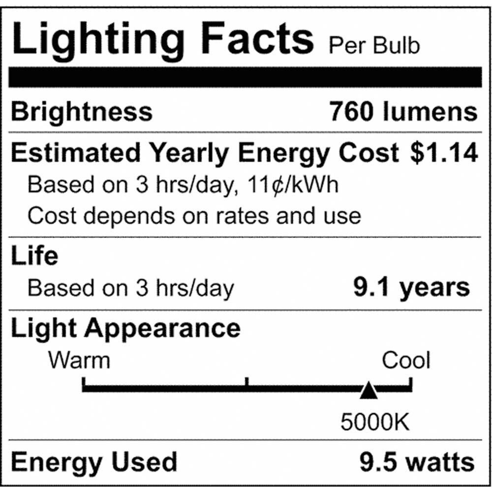 10Pk - Satco 9.5w 120v A19 LED Bulb Frosted E26 Medium Base 5000k - 60w-equiv