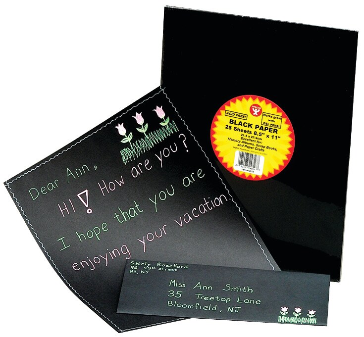 Hygloss Black Paper, 8.5&#x22; x 11&#x22;, 25/Pkg.