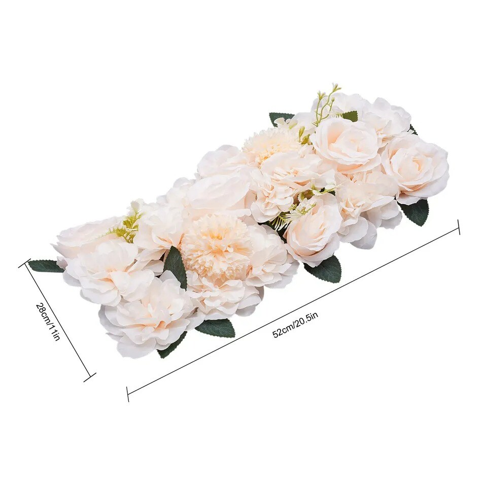 10 Pcs Dining Table Flower Centerpiece Champagne Silk Rose for Wedding 52*28cm