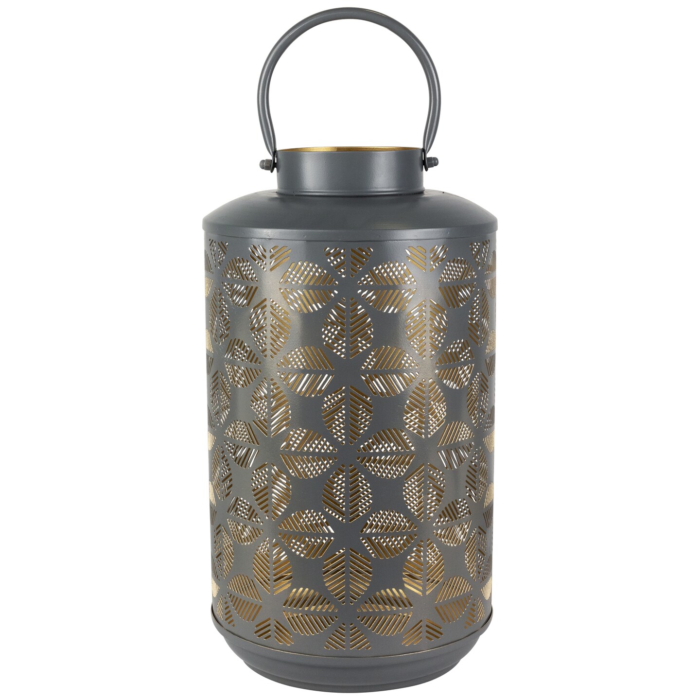 Northlight Laser-Cut Large Iron Candle Lantern with Handle - 15.25 ...