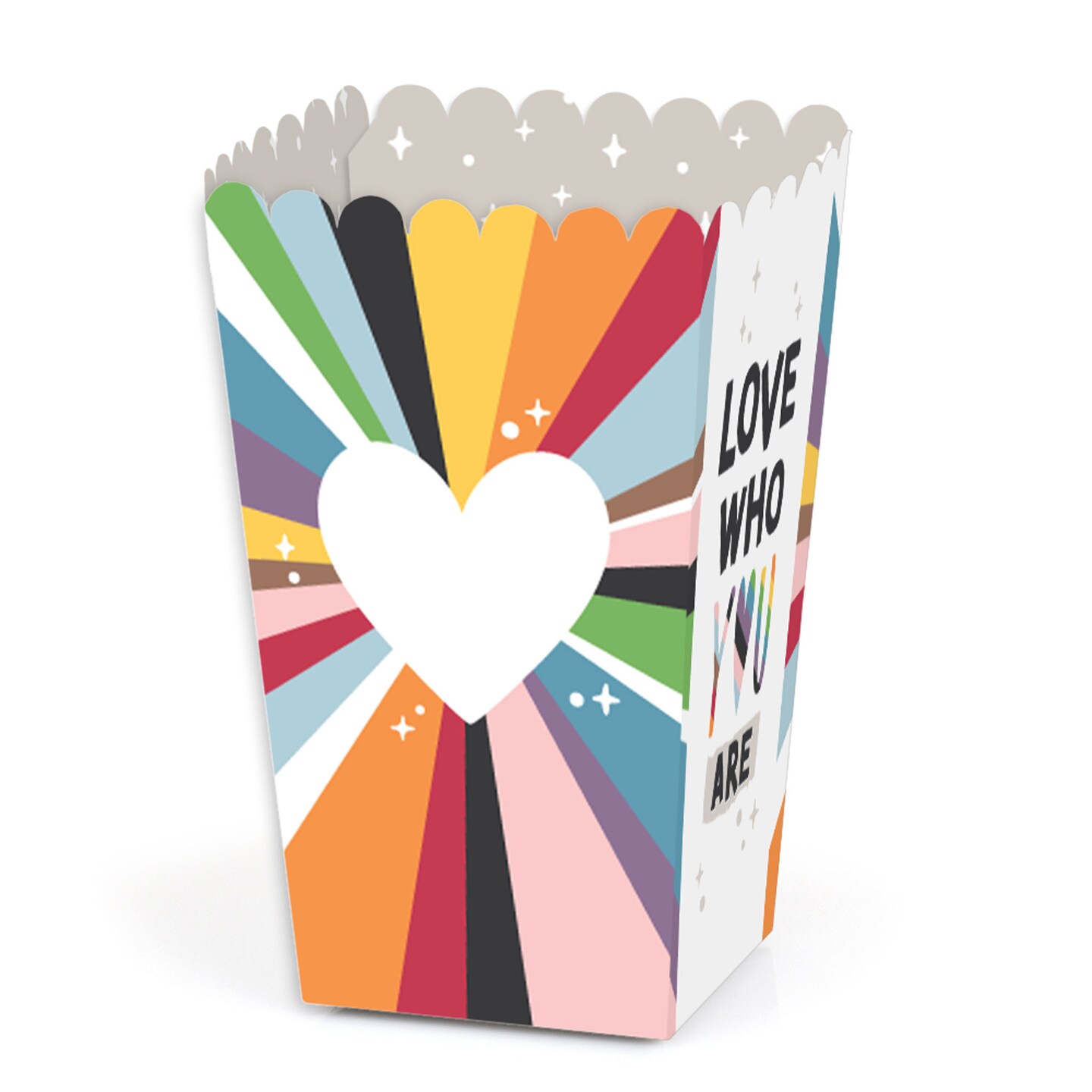 Big Dot of Happiness So Many Ways to Be Human - Pride Party Favor Popcorn Treat Boxes - Set of 12