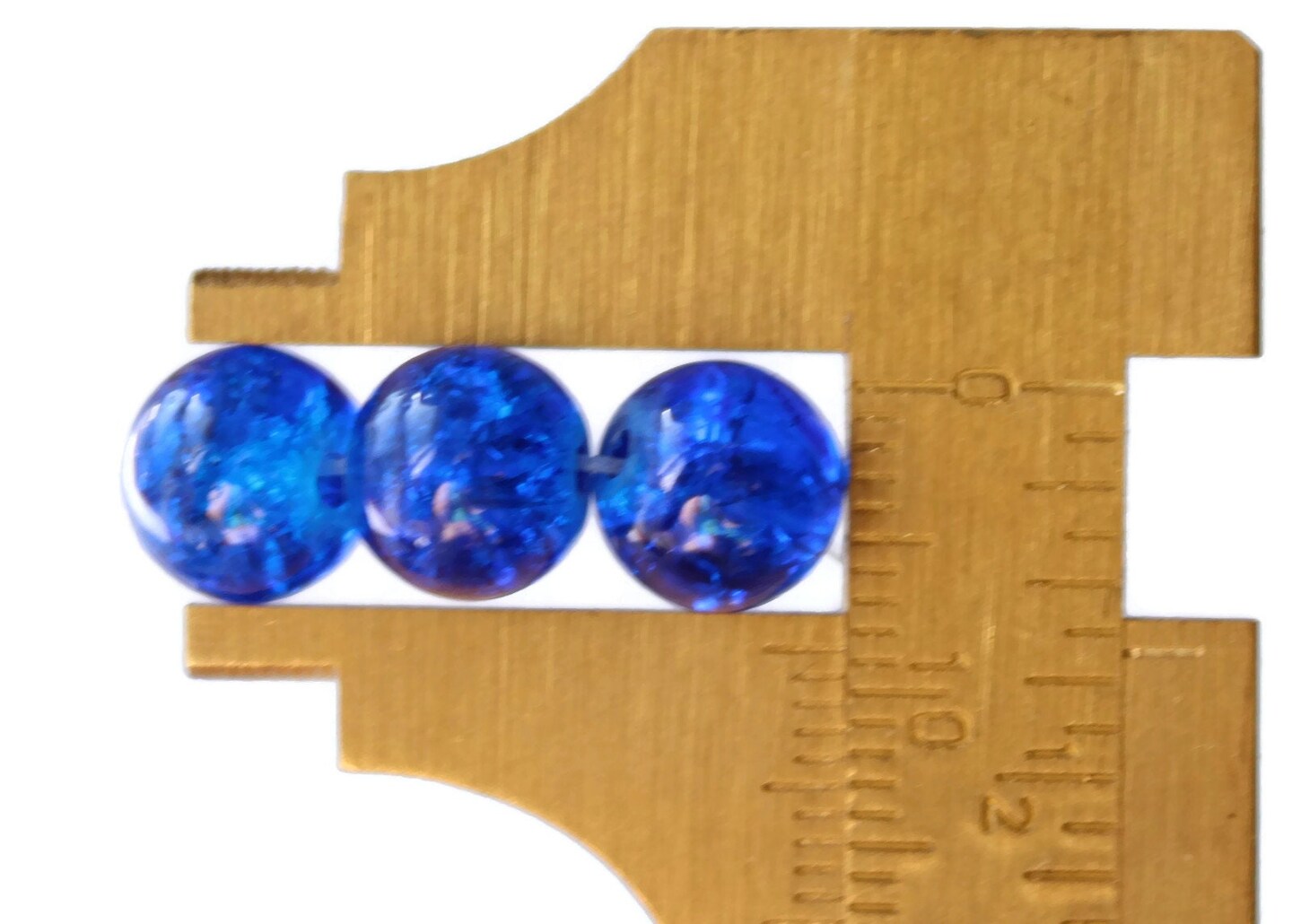 8mm Royal Blue Round Crackle Glass Beads