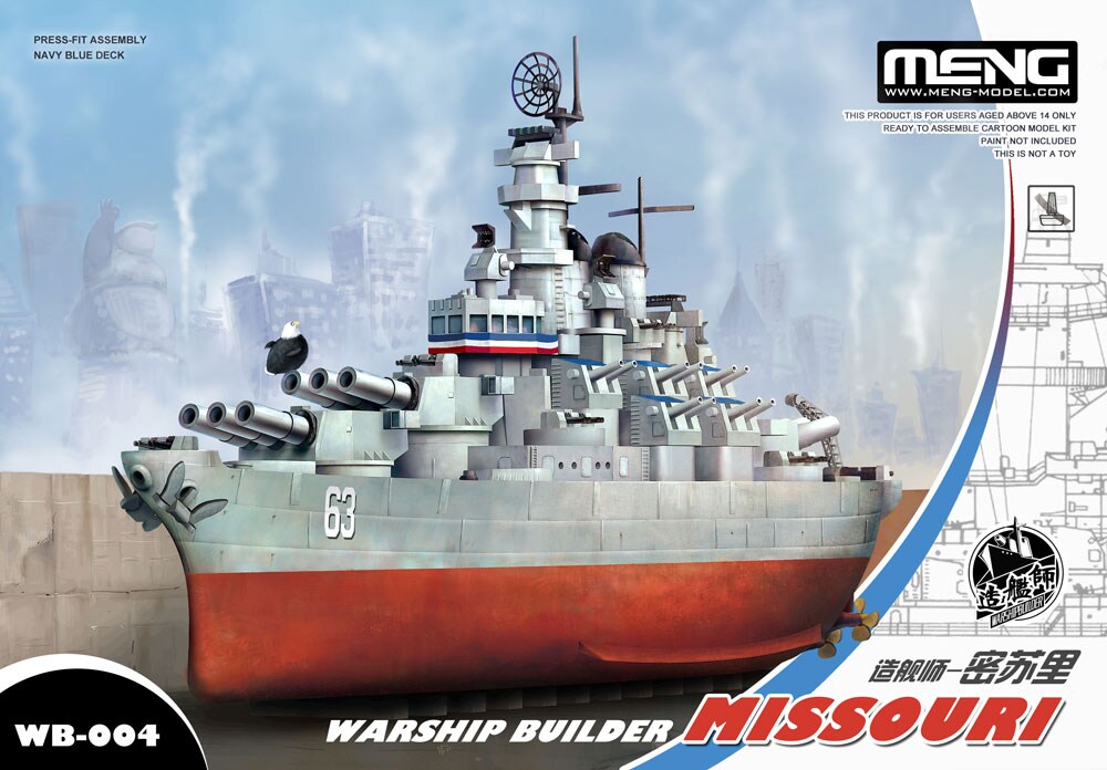 Meng   Meng Cartoon Warship Builder &#xC2;&#x2013; Missouri Plastic Model