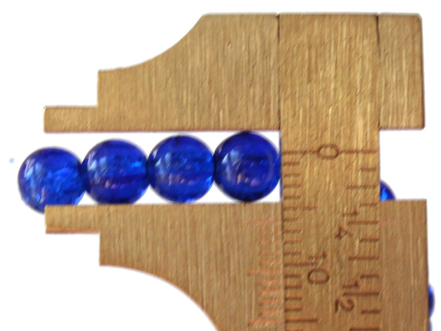 6mm Royal Blue Crackle Glass Round Beads