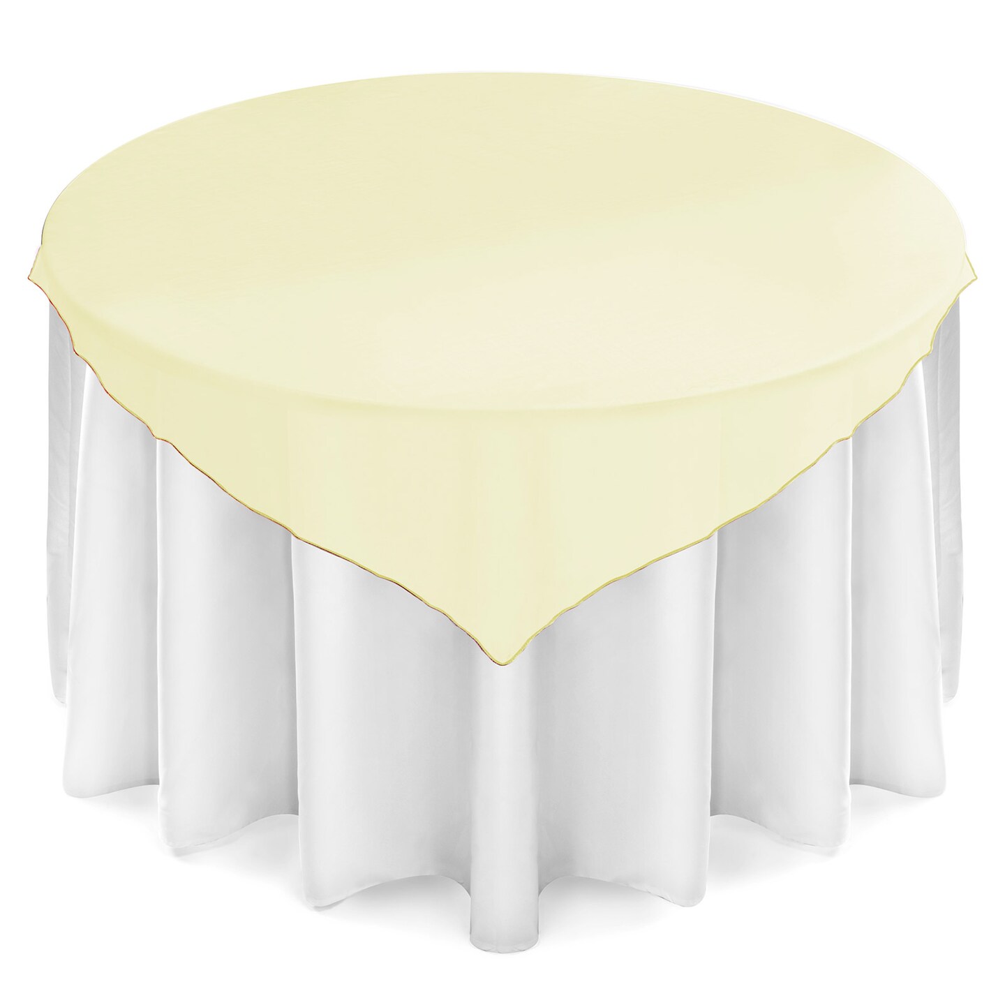 Lann&#x27;s Linens - Organza Overlay Table Topper - 72&#x22; Square Tablecloth Cover for Wedding, Reception or Party