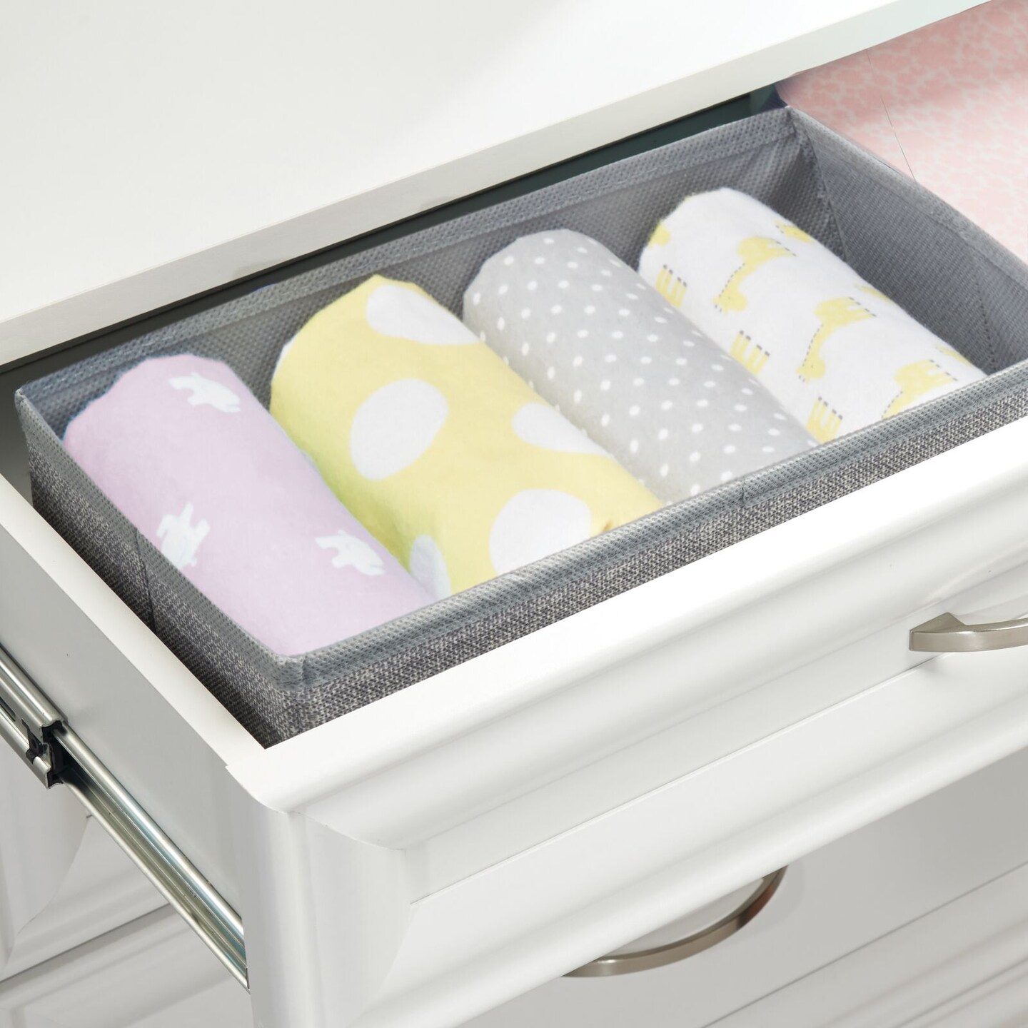 mDesign Fabric Bedroom Dresser Drawer/Closet Organizer Bins, 6 Pack