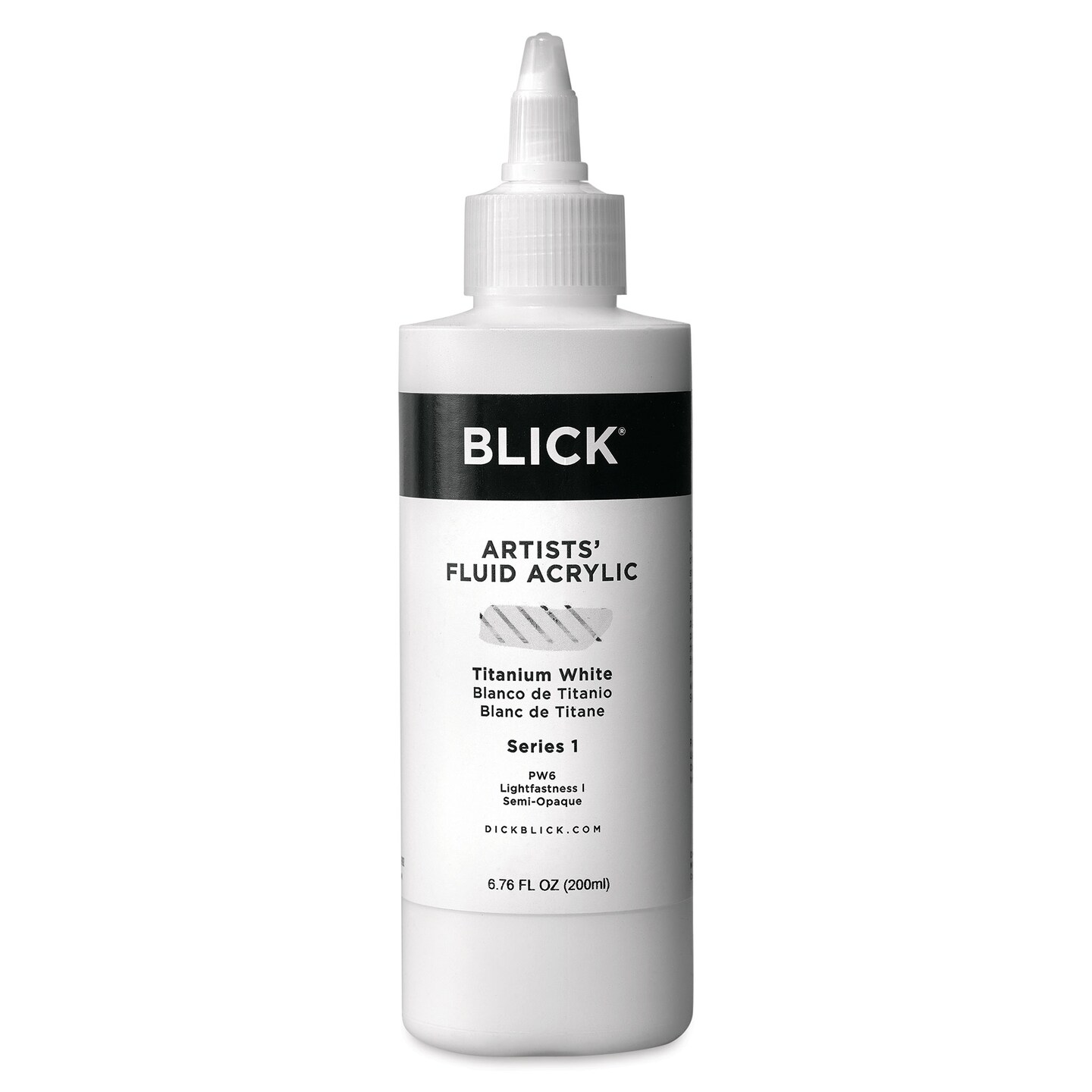 Blick Artists&#x2019; Fluid Acrylic - Titanium White Rutile, 200 ml
