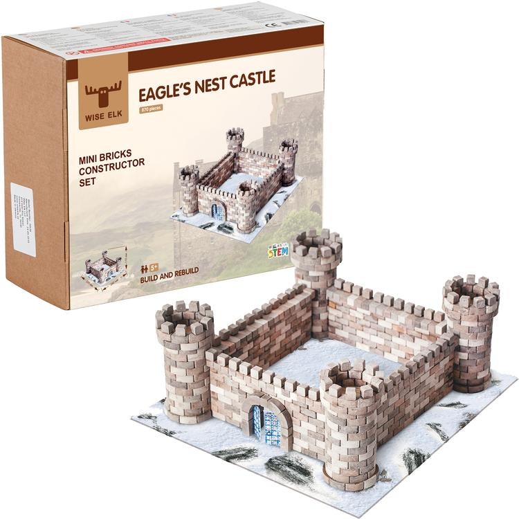 Wise Elk Mini Bricks Construction Set - Eagle’s Nest Castle, 870 pcs