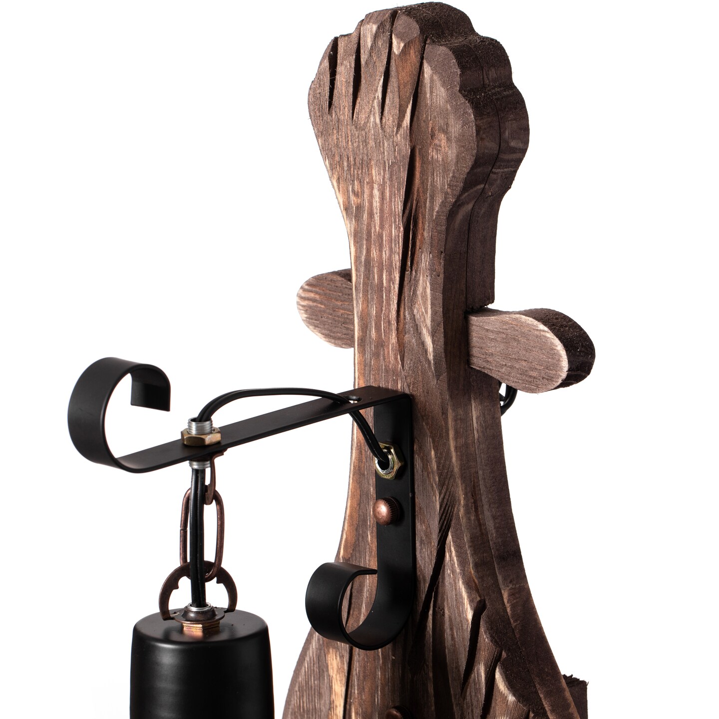 Vintage Industrial Unique Shape Wooden Wall Lamp, Wall Sconce Light for Home, Restaurant or Bar