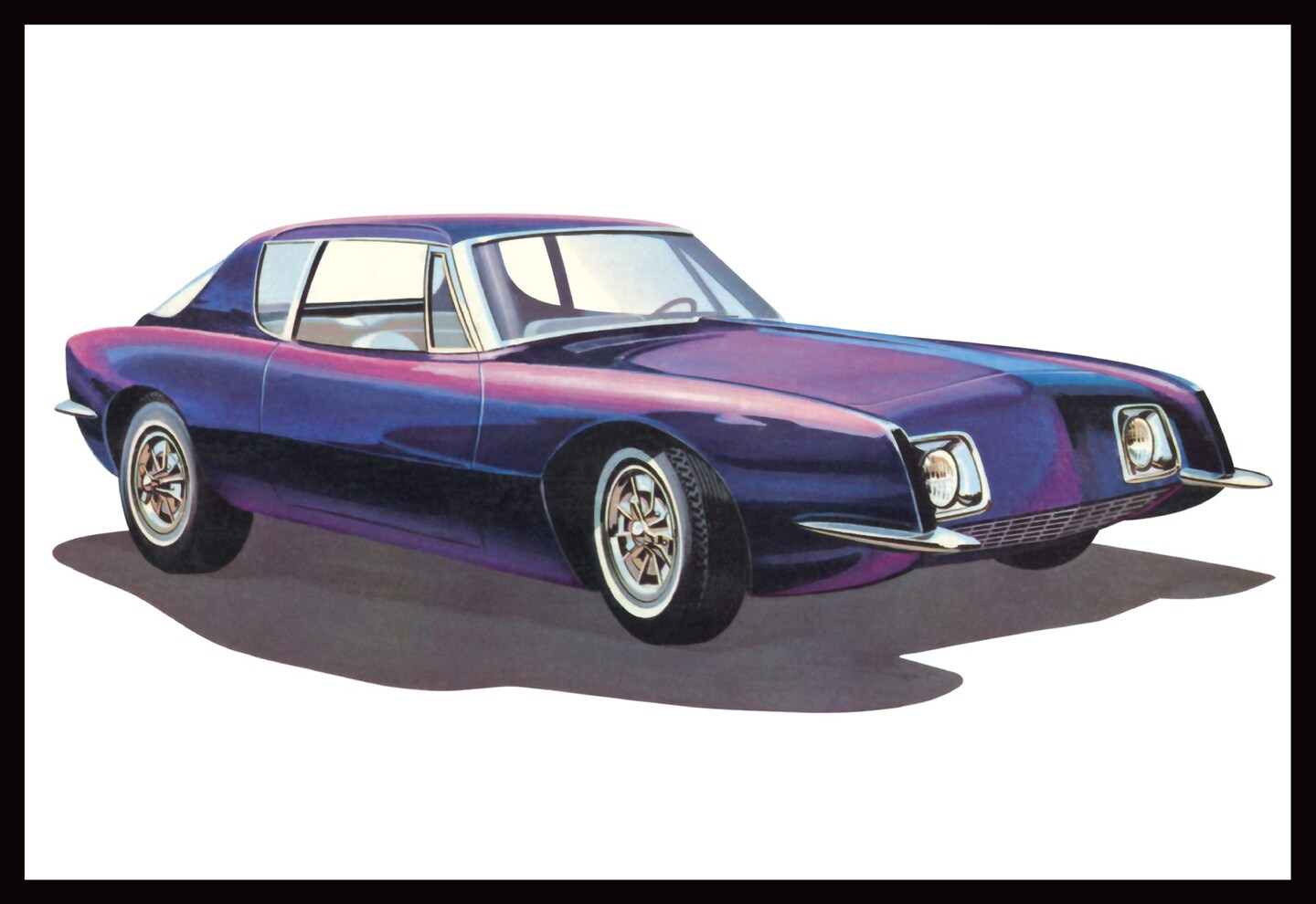 Round2  44951 1963 Studebaker Avanti Sport Coupe Plastic Model