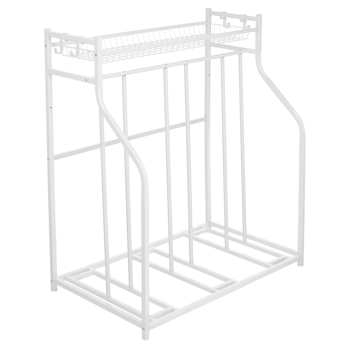 mDesign Free-standing Metal Bike Rack with Storage Shelf for Garage