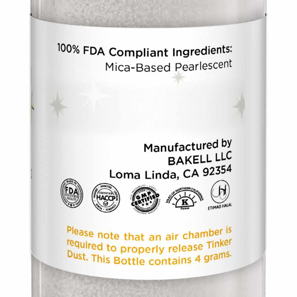 White Pearl Edible Glitter Spray - Edible Powder Dust Spray Glitter for Food, Drinks, Strawberries, Muffins, Cake Decorating. FDA Compliant (4 Gram Pump)