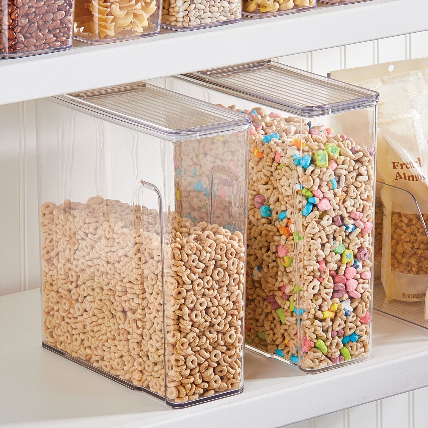 mDesign Airtight Plastic 4.8 Quart Cereal Storage Container, Lid