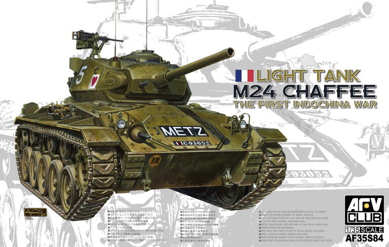 AFV Club  1/35 M24 Chaffee Light Tank 1st Indochina War Plastic Model