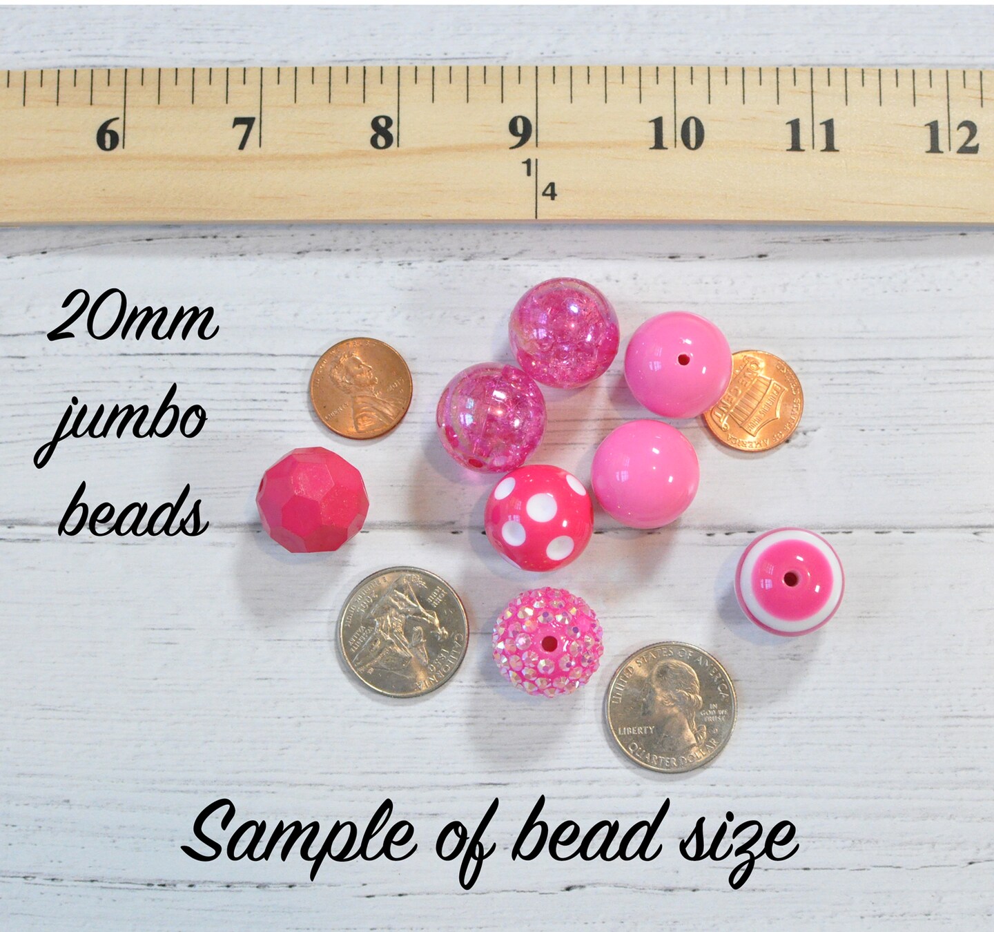 20mm Shine On acrylic bubblegum bead mix