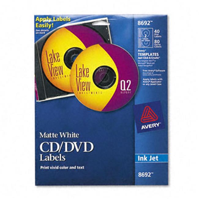 Avery 8692 CD/DVD Labels for Inkjet Printers White Matte 40 Pack | Michaels