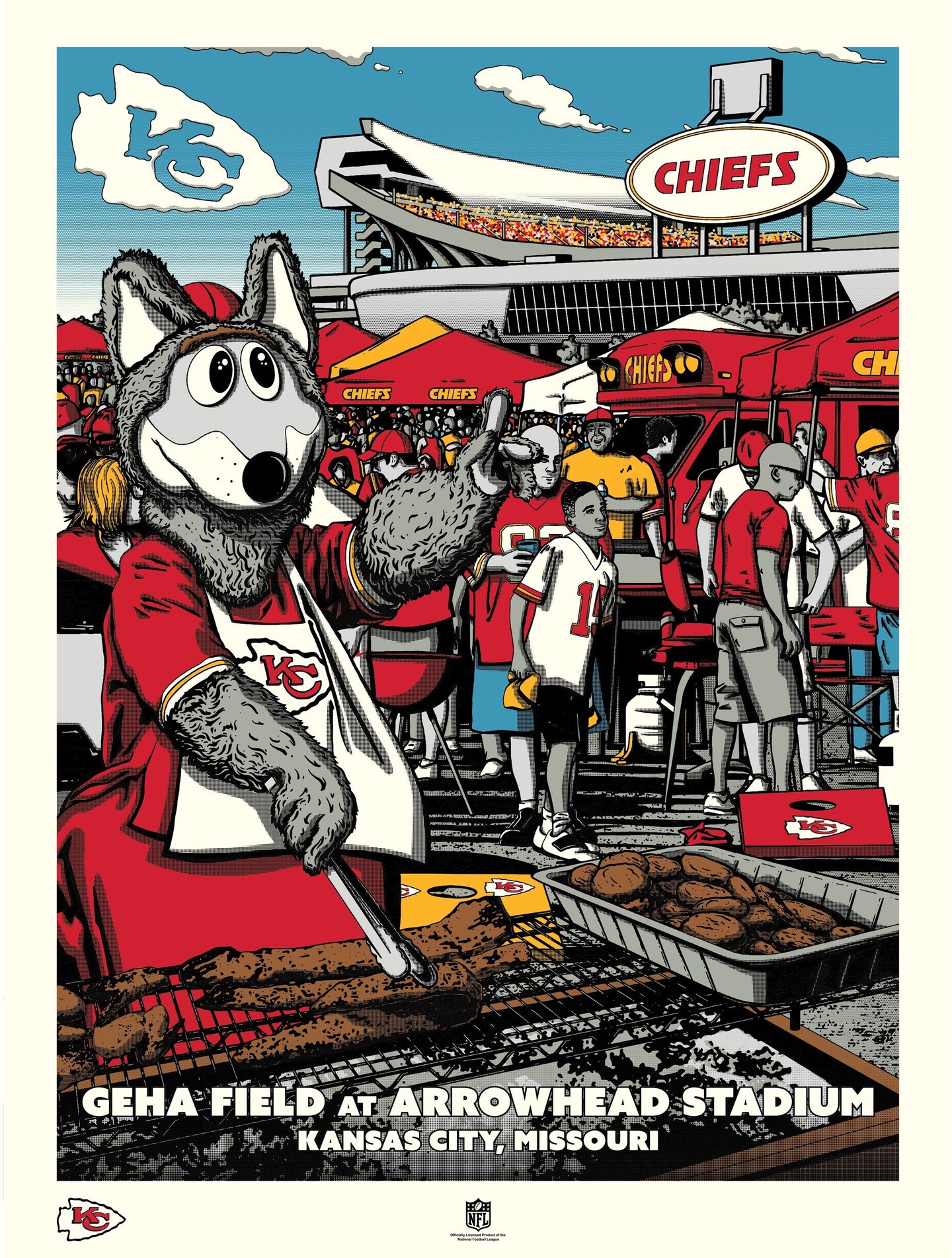 Phenom Gallery Kansas City Chiefs Arrowhead Tailgate 18&#x22;x24&#x22; Serigraph