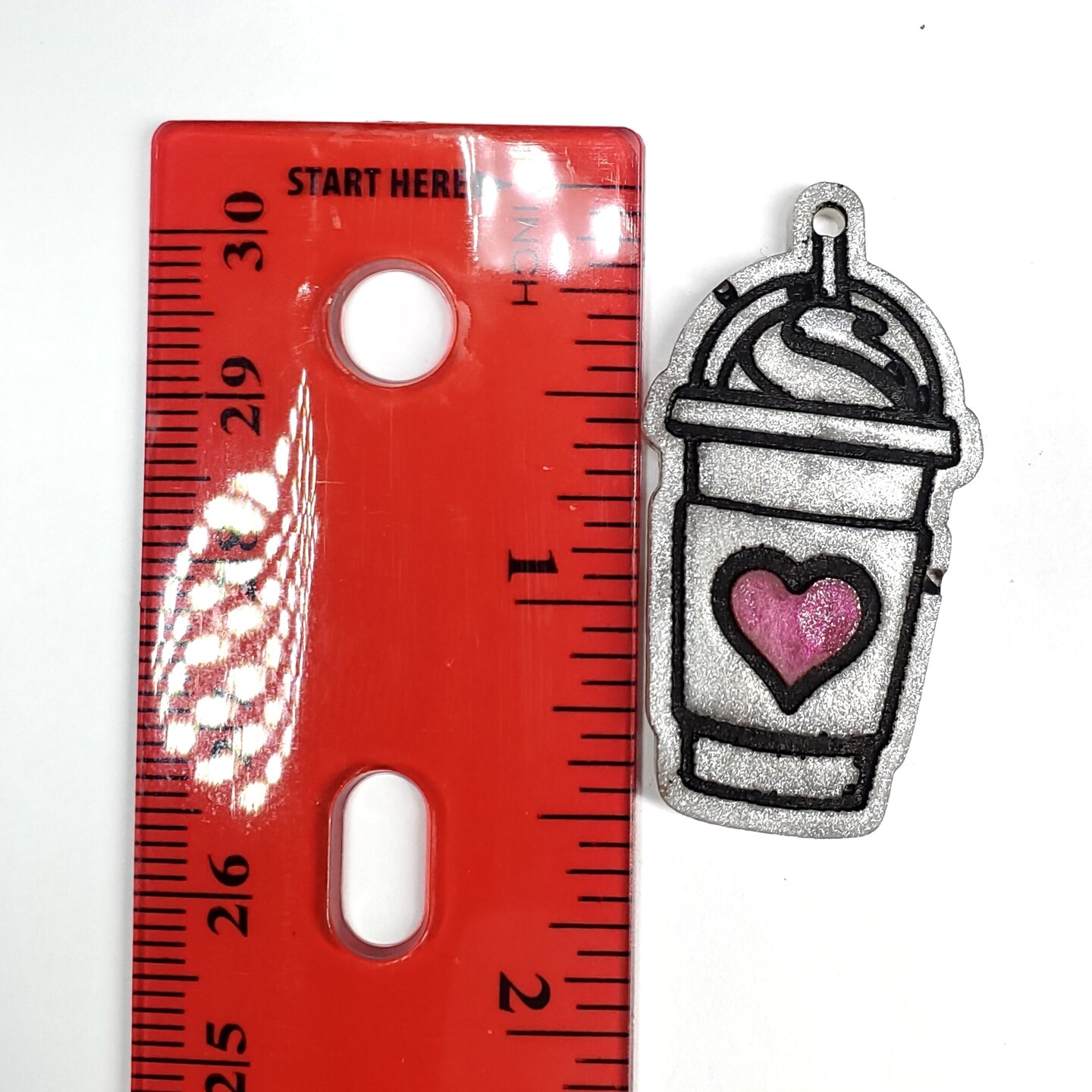 Cold Coffee with Heart Dangle Silicone Mold 1.5in(C1)
