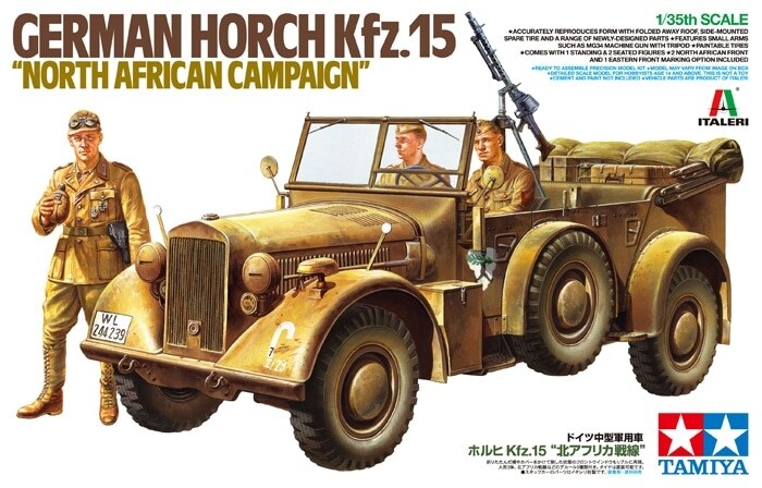 Tamiya  1/35 TAM37015 - 1/35 Tamiya German Horch Kfz15 Vehicle N African Campaign Assembly Kit