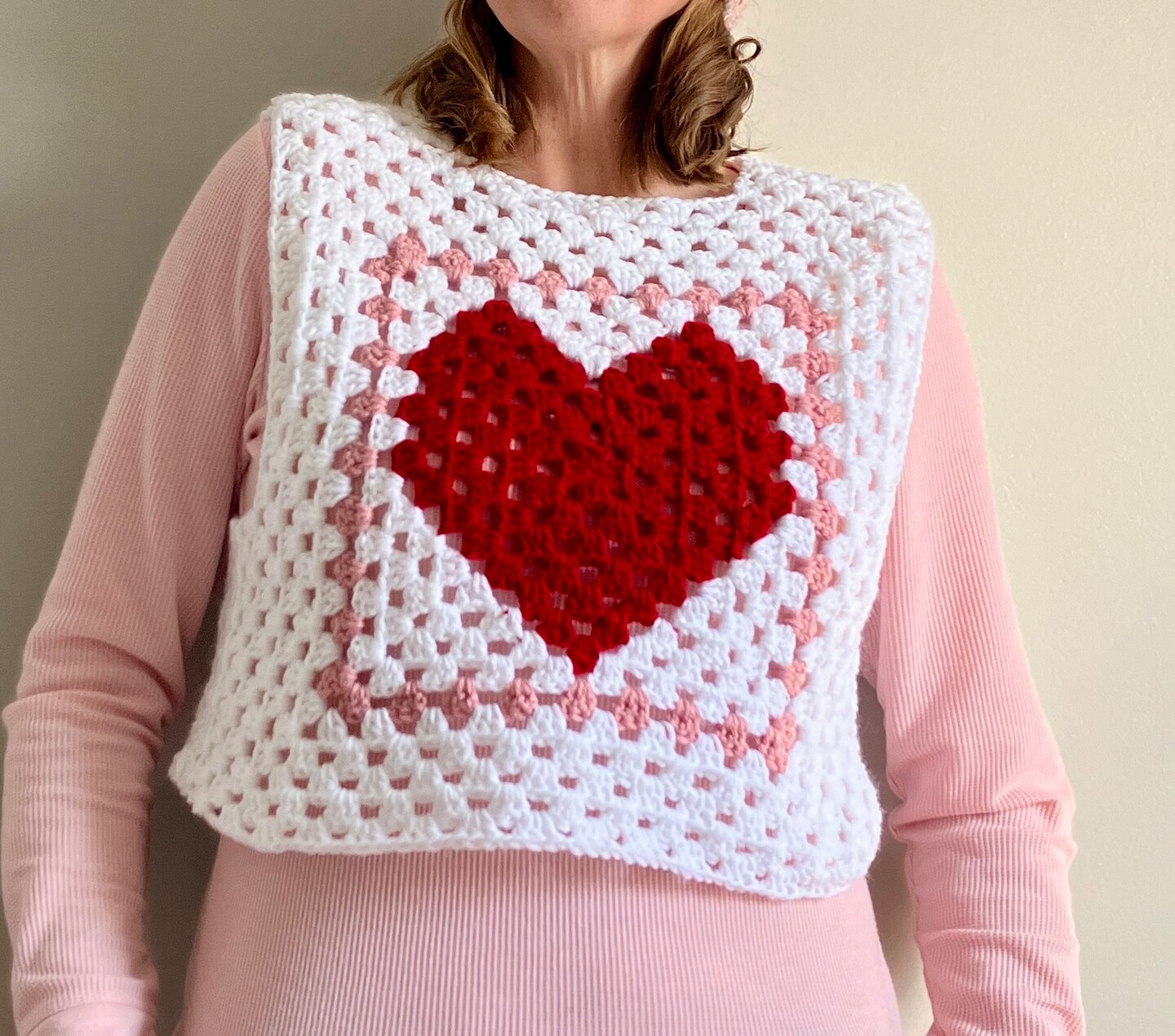 Red heart crochet vest on sale pattern