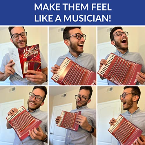 Accordion Birthday Card – Open/Close to Play 'Happy Birthday' - Music Present for Men, Present for Musicians, Birthday Card for Kids & Men, Birthday Pop Up Card, Bday Greeting Cards