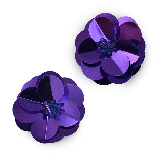 Cluster Flower Sequin Applique/Patch 2 Pack 1 1/2&#x22;