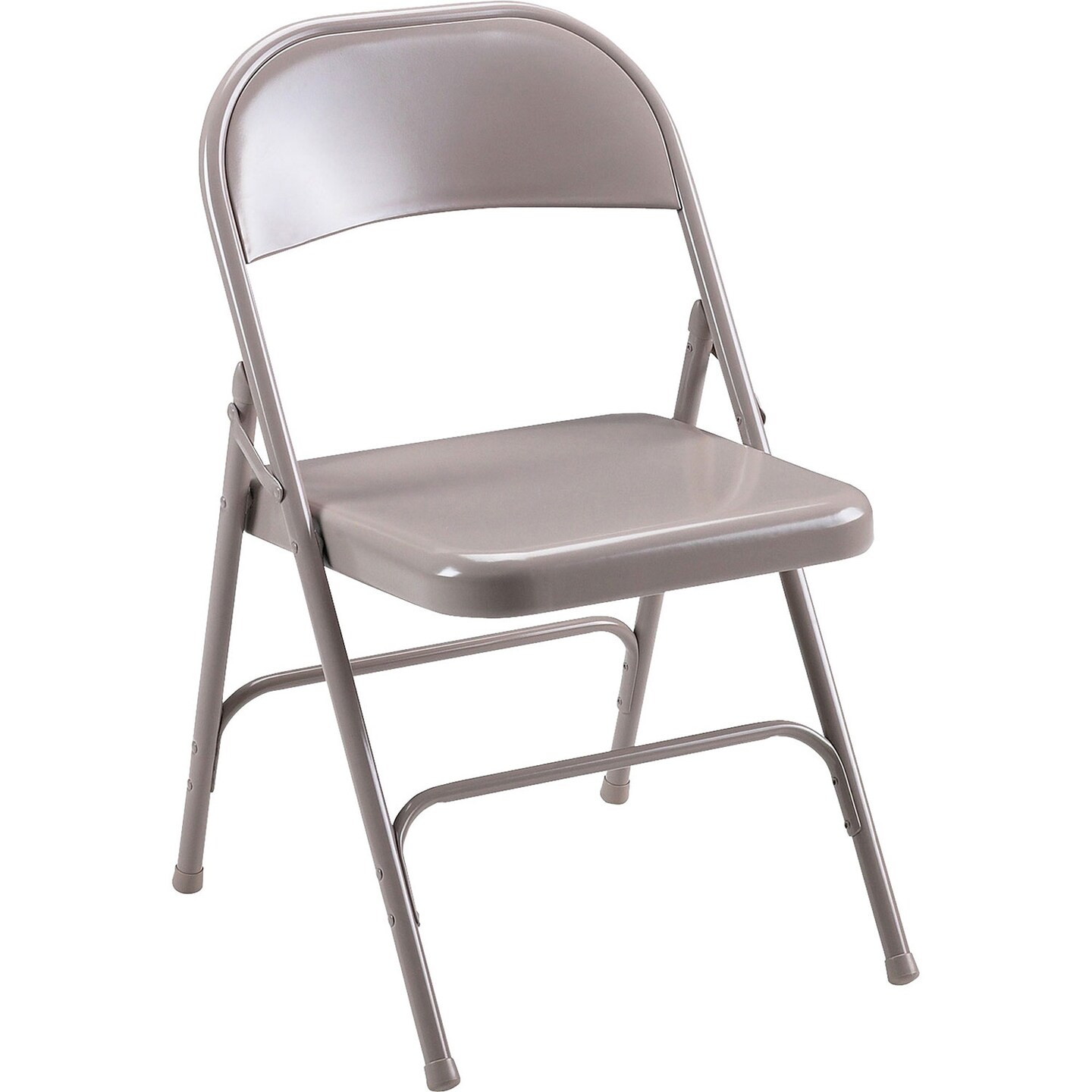 Lorell Folding Chairs, Steel Seat, 19-3/8&#x26;quot; x 18-1/4&#x26;quot; x 29-5/8&#x26;quot;, Beige