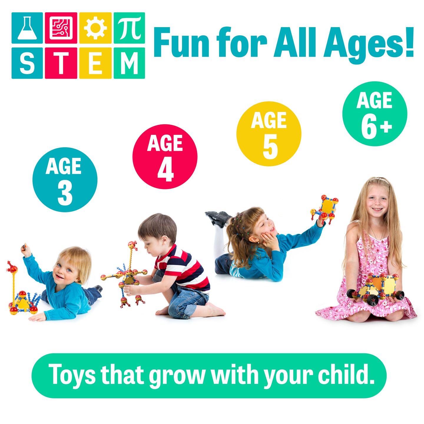 USA Toyz Quarks STEM Building Toys Construction Set - 160 Pc