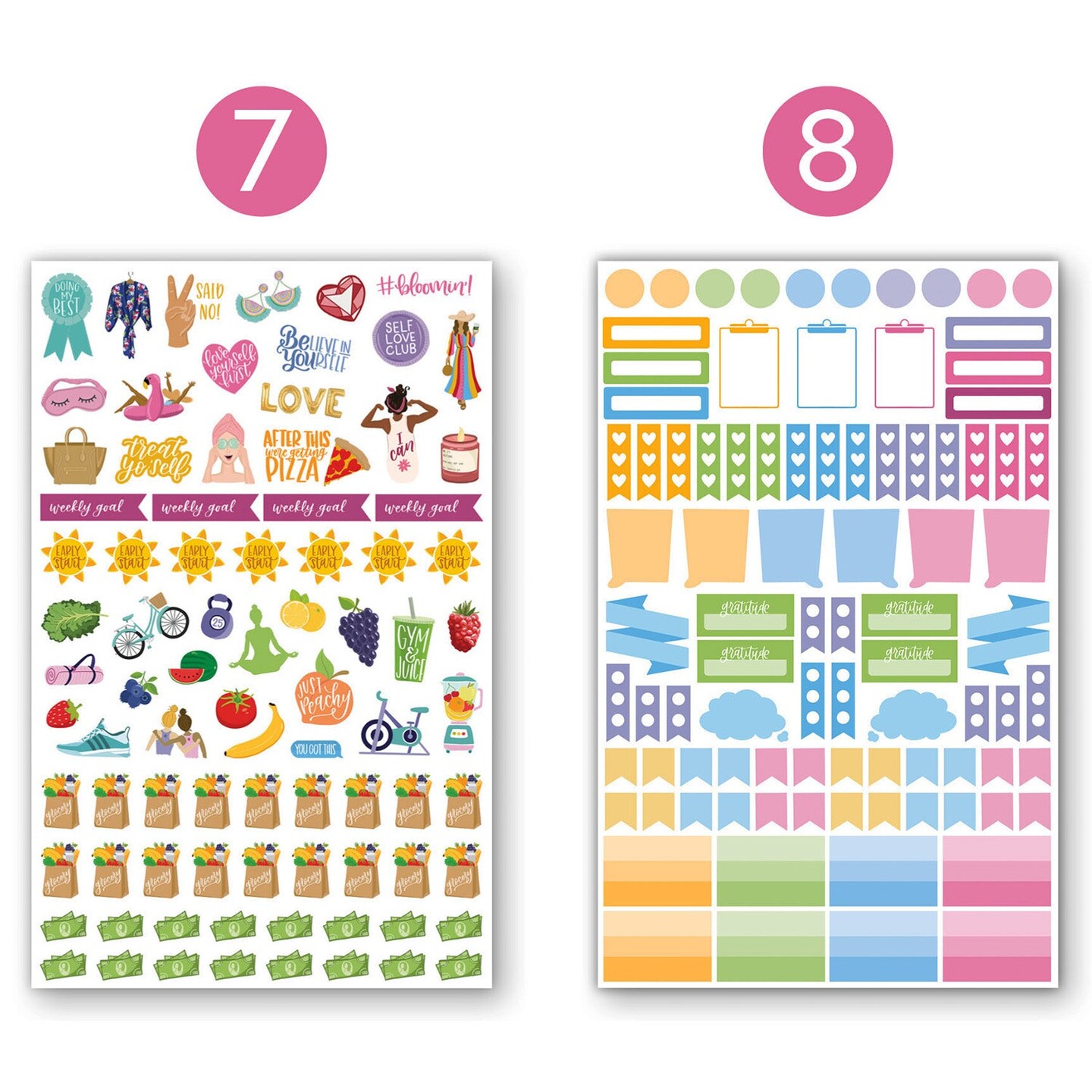 bloom daily planners Sticker Sheets, Classic Planner Stickers V3