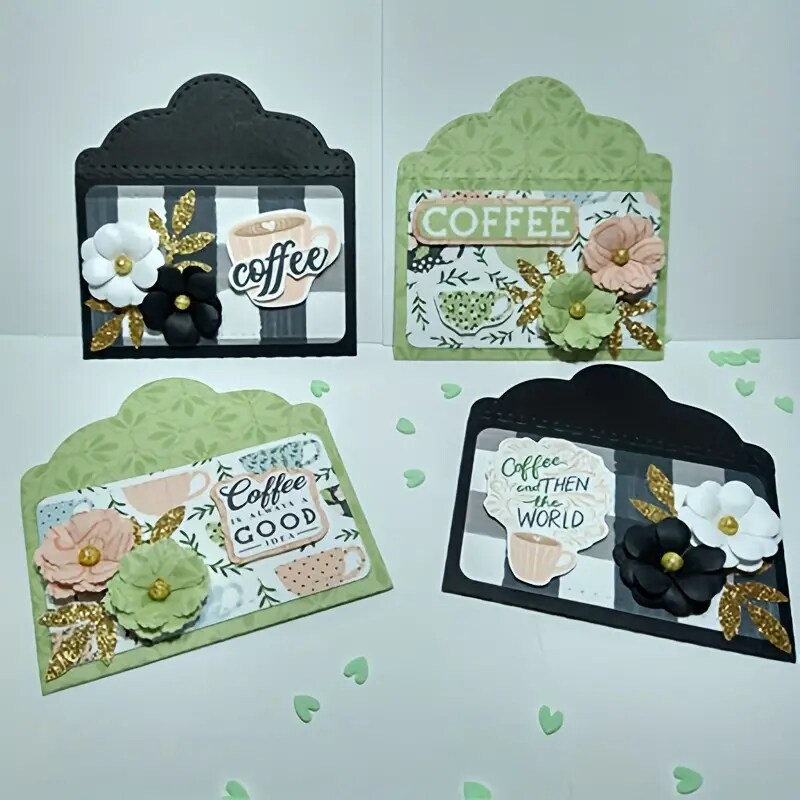 Metal Mini Card & Envelope Die-Cutting 4 Piece Dies Set