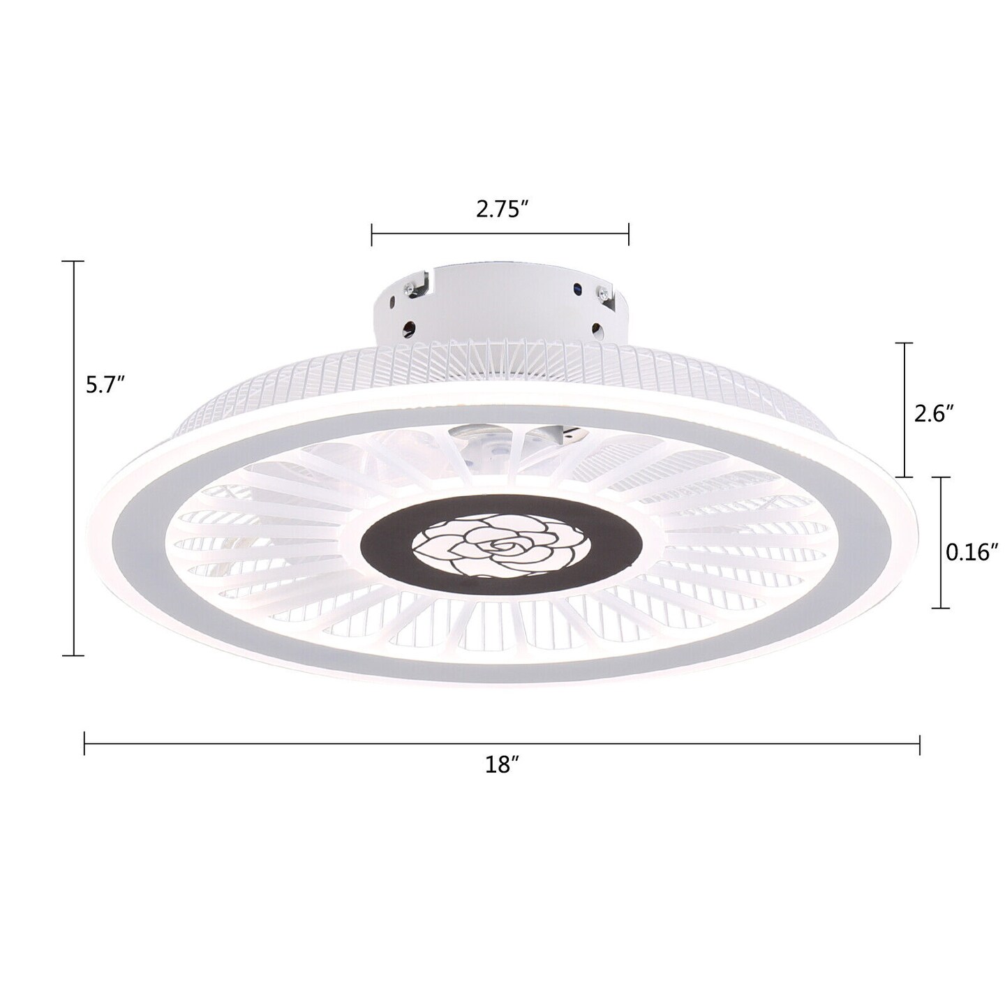 Kitcheniva Modern Dimmable Flush Mounted Ceiling Fan Lamp Chandelier