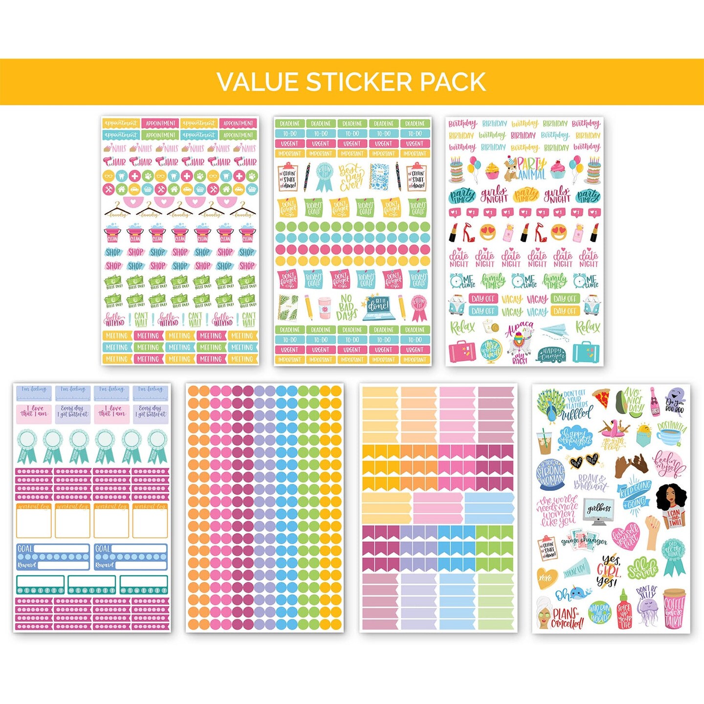 bloom daily planners Sticker Value Pack, Classic