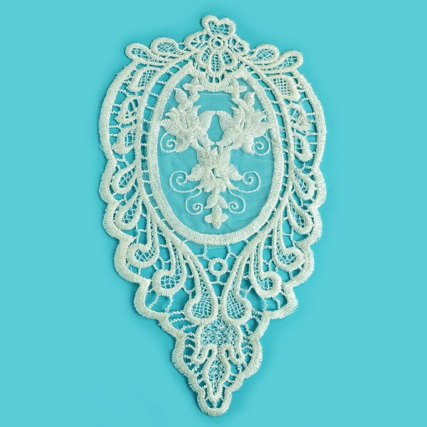 Embroidered Patch Lace Applique/Patch 5 1/4" x 10 1/2"