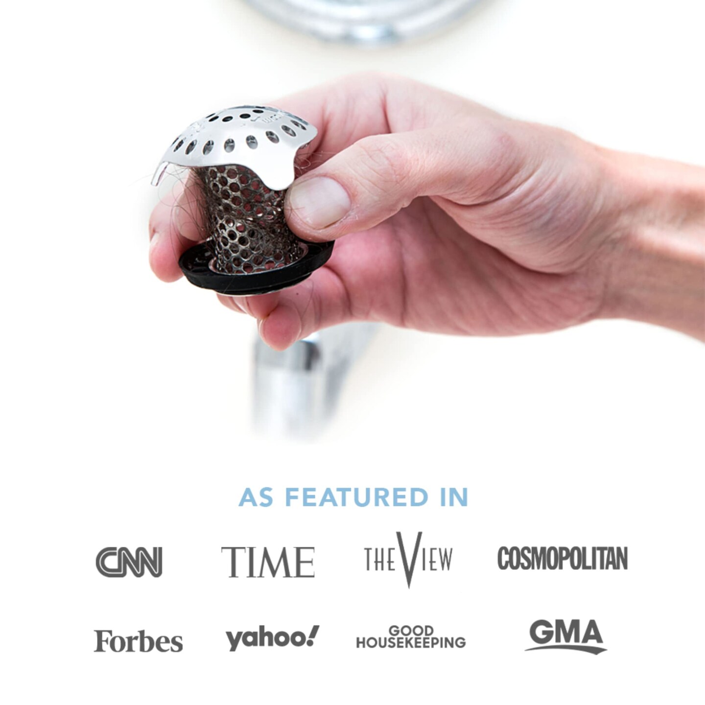 Ultra Revolutionary Bath Tub Drain Protector Hair Catcher/Strainer/Snare Stainless Steel, 1-Pack, Silver