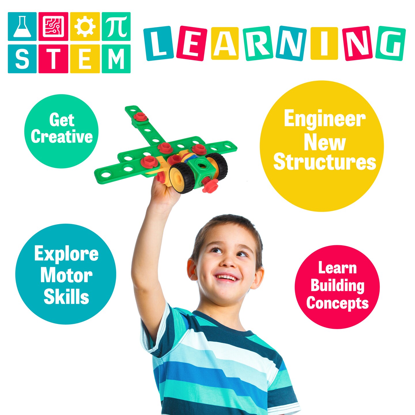 USA Toyz Boltz STEM Educational Toys for Kids - 101 Pc